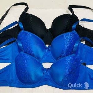 NWT 3 pc Floral Lace Contour Bras